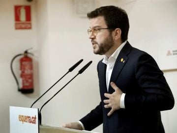 Pere Aragonès ante los medios Pere Aragonès ante los medios