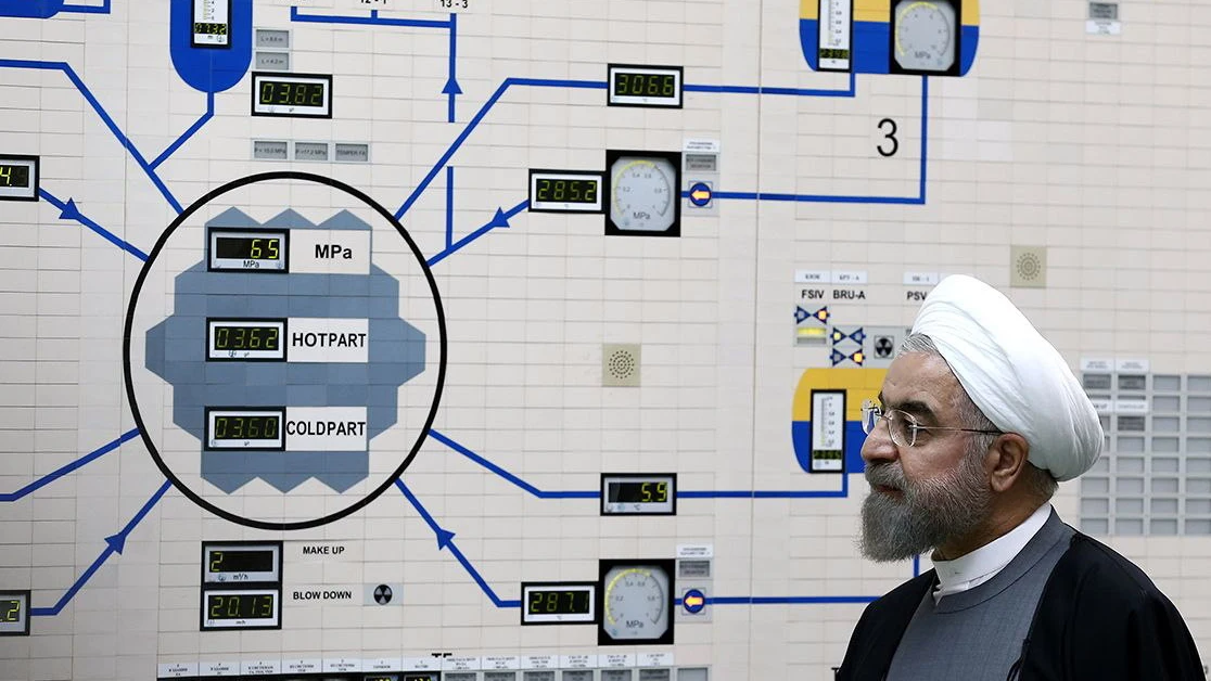 El presidente iraní Hassan Rouhani, visitando la central nuclear de la ciudad de Bushehr