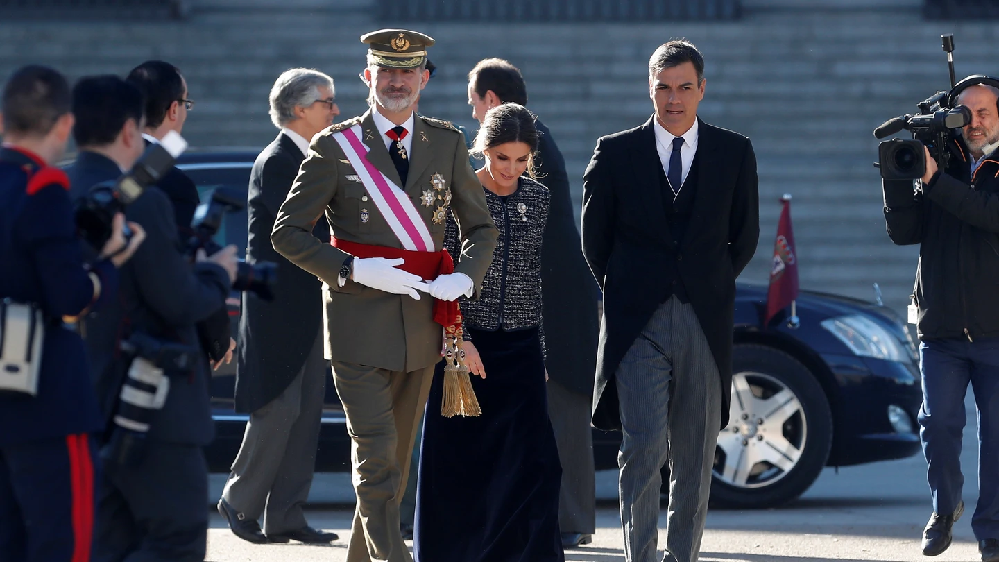 El Rey y Pedro Sánchez en la Pascua Militar en una foto de archivo El Rey y Pedro Sánchez en la Pascua Militar de 2019