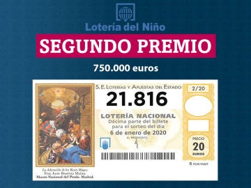 Segundo premio del sorteo de la Lotería del Niño 2020