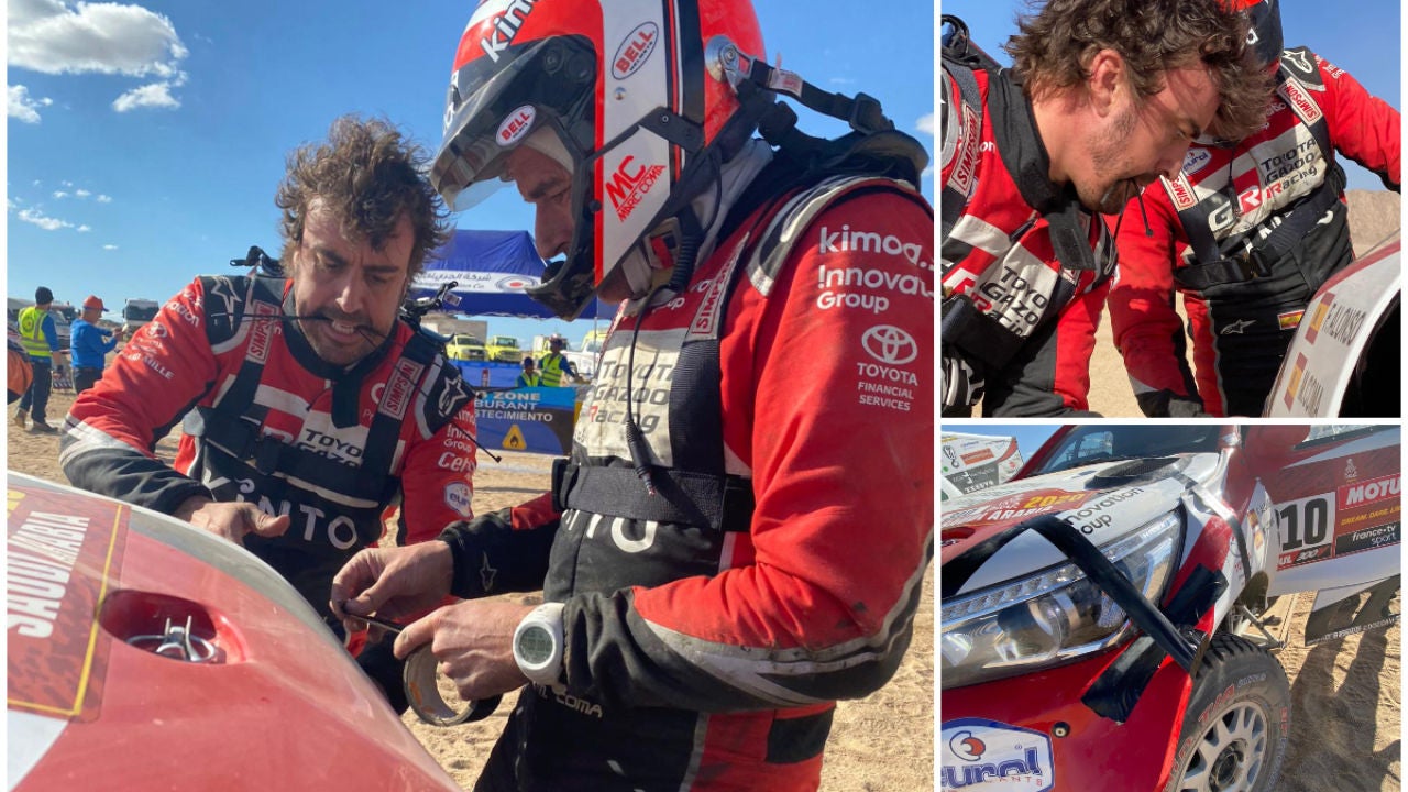 Fernando Alonso y Marc Coma reparan su Toyota con ¡bridas y cinta ...