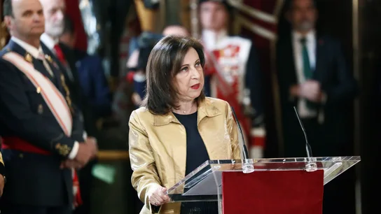 Margarita Robles habla durante la Pascua Militar. Margarita Robles habla durante la Pascua Militar.