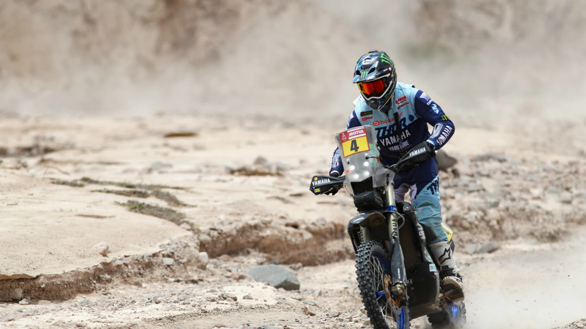 Adrien van Beveren, en una etapa del Dakar