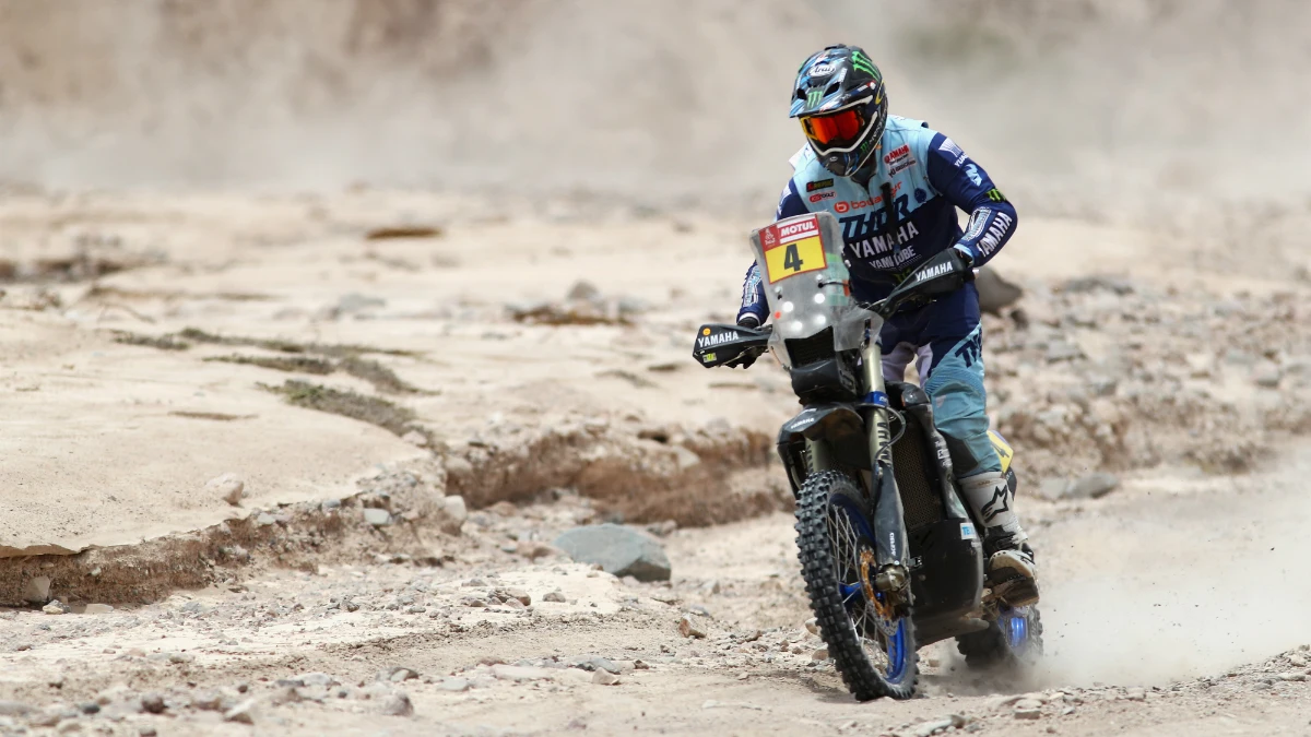 Adrien van Beveren, en una etapa del Dakar