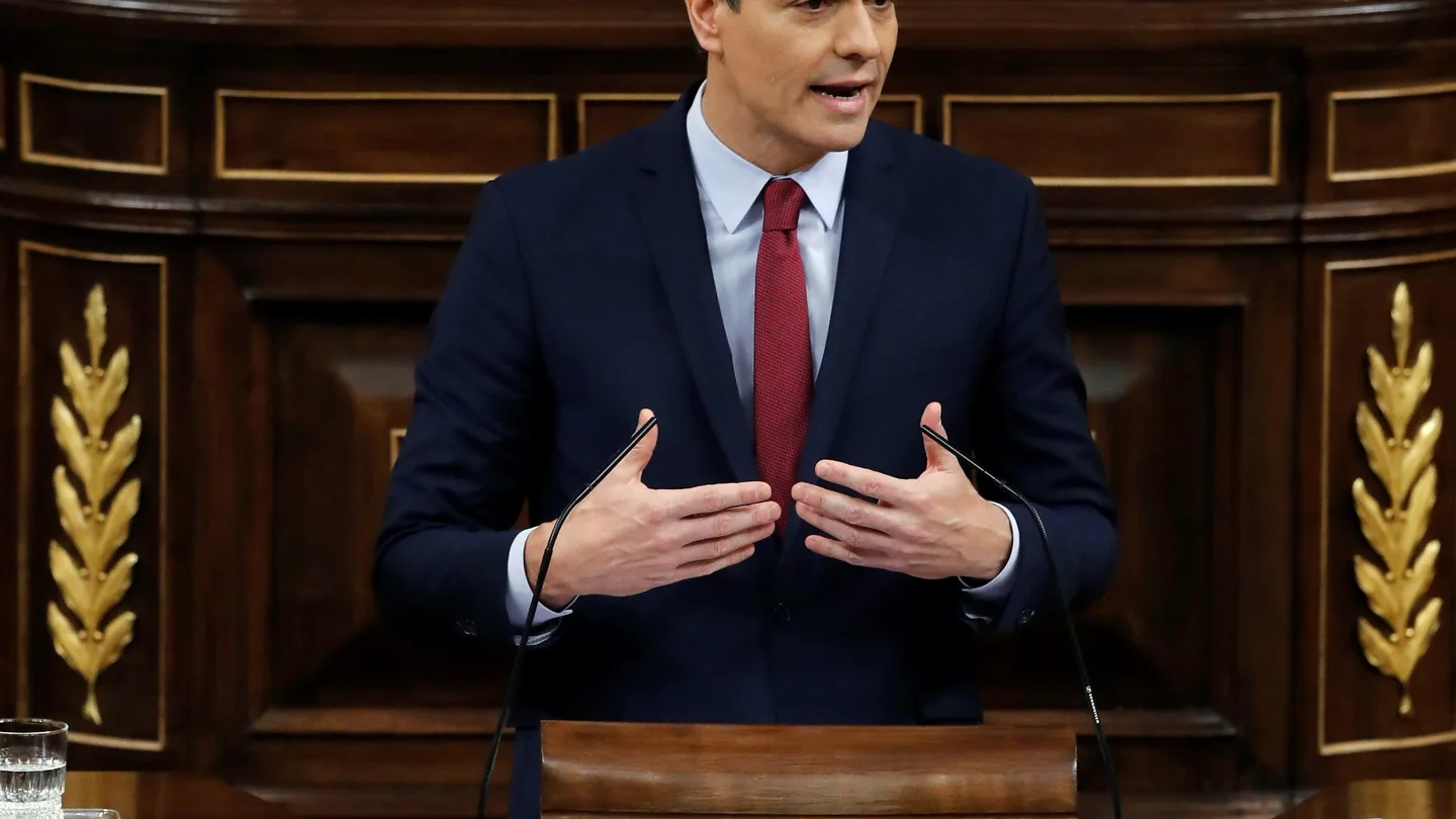 Pedro Sánchez, en la sesión de investidura Debate de investidura