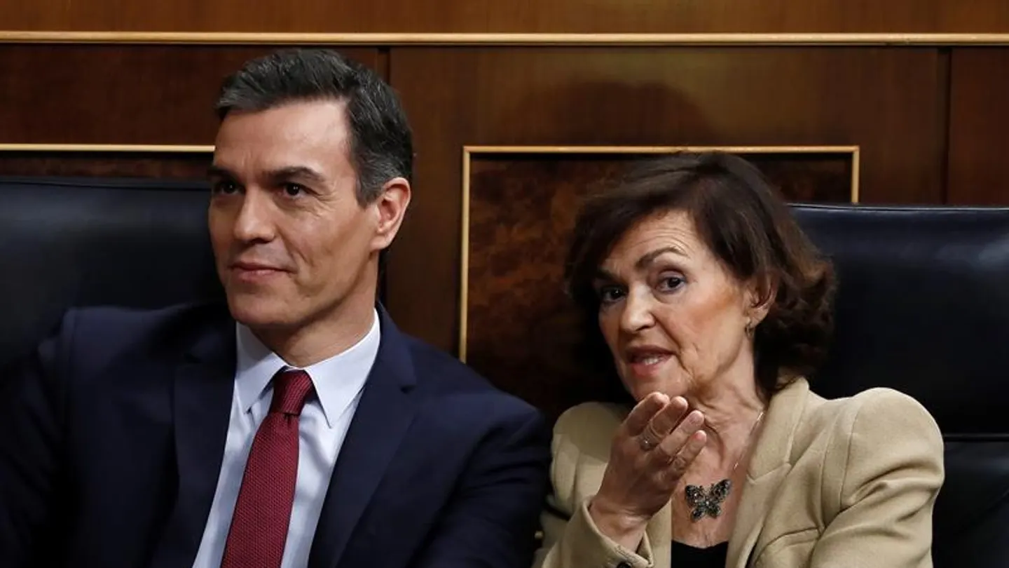 Carmen Calvo y Pedro Sánchez en el Congreso Carmen Calvo y Pedro Sánchez en el Congreso