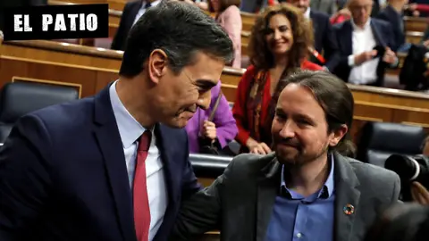 Pedro Sánchez y Pablo Iglesias Sesión de investidura