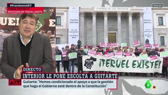 Tomás Guitarte (Teruel Existe) habla de las presiones que ha recibido: "Nos veían débiles, pero somos firmes en nuestras convicciones" Tomás Guitarte (Teruel Existe) habla de las presiones que ha recibido: "Nos veían débiles, pero somos firmes en nuestras convicciones"