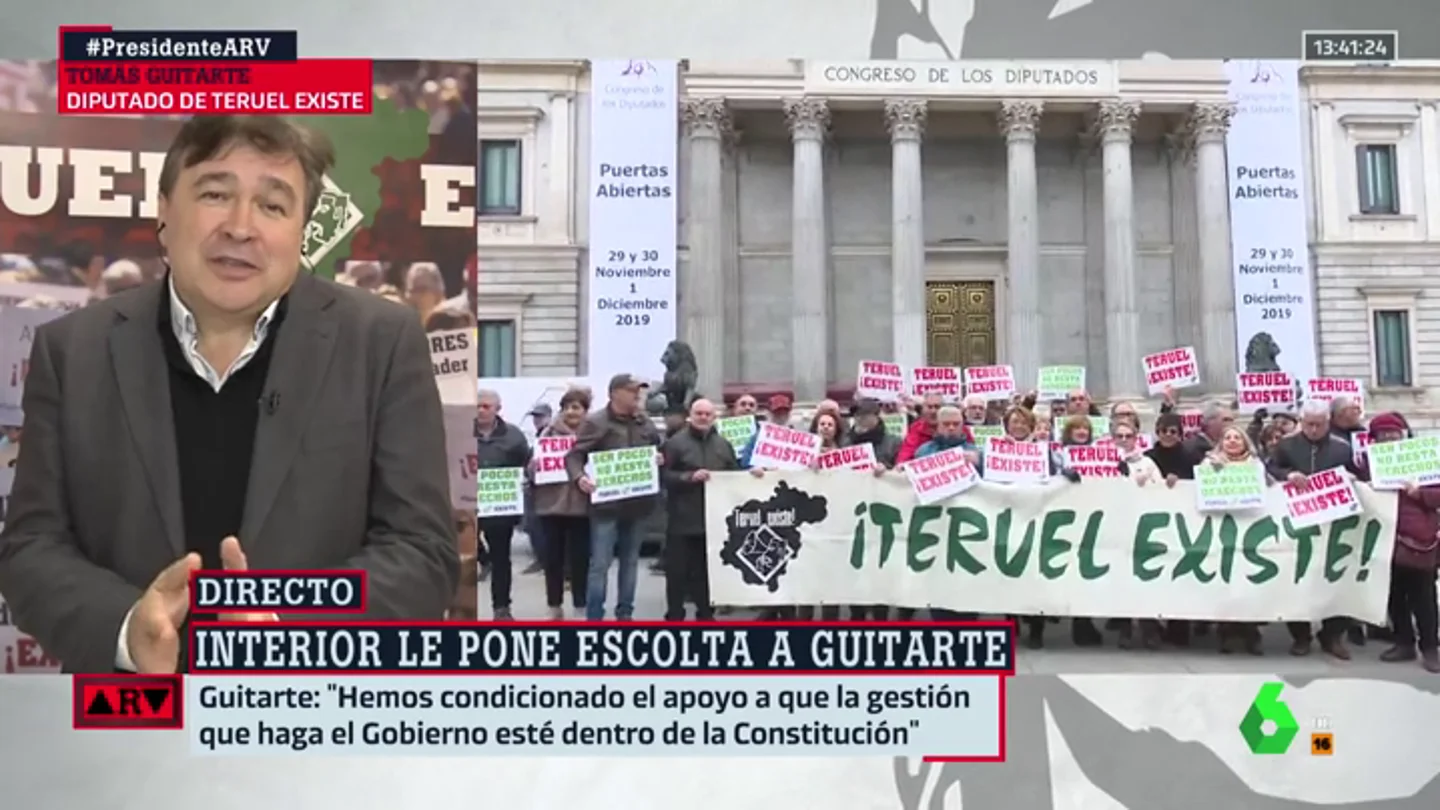 Tomás Guitarte (Teruel Existe) habla de las presiones que ha recibido: "Nos veían débiles, pero somos firmes en nuestras convicciones" Tomás Guitarte (Teruel Existe) habla de las presiones que ha recibido: "Nos veían débiles, pero somos firmes en nuestras convicciones"
