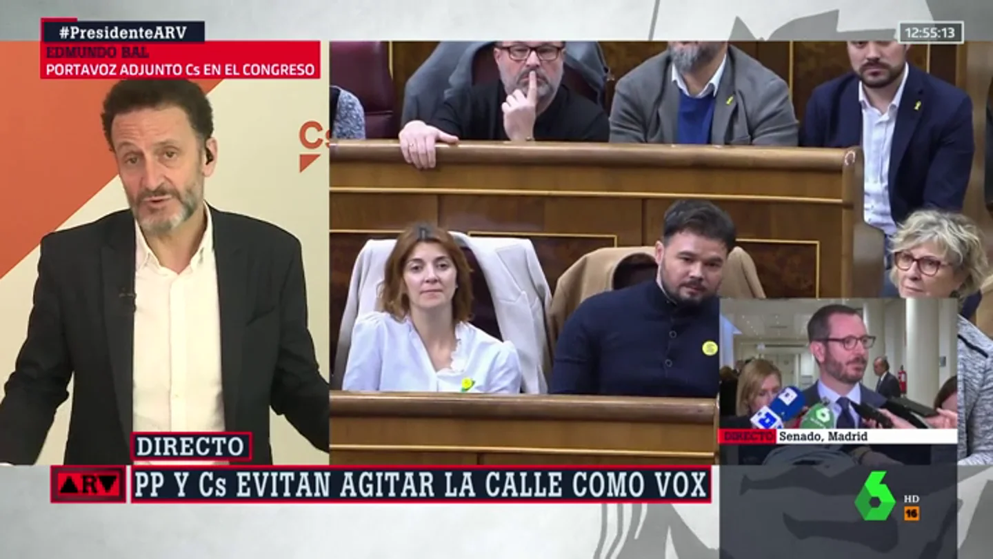 Edmundo Bal (Cs): "Nosotros no nos dedicamos a rodear el Congreso cuando no nos gusta el Gobierno que se ha formado" Edmundo Bal (Cs): "Nosotros no nos dedicamos a rodear el Congreso cuando no nos gusta el Gobierno que se ha formado"