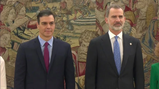 Pedro Sánchez, tras prometer ante el rey Felipe su cargo como presidente del Gobierno Pedro Sánchez, tras prometer ante el rey Felipe su cargo como presidente del Gobierno