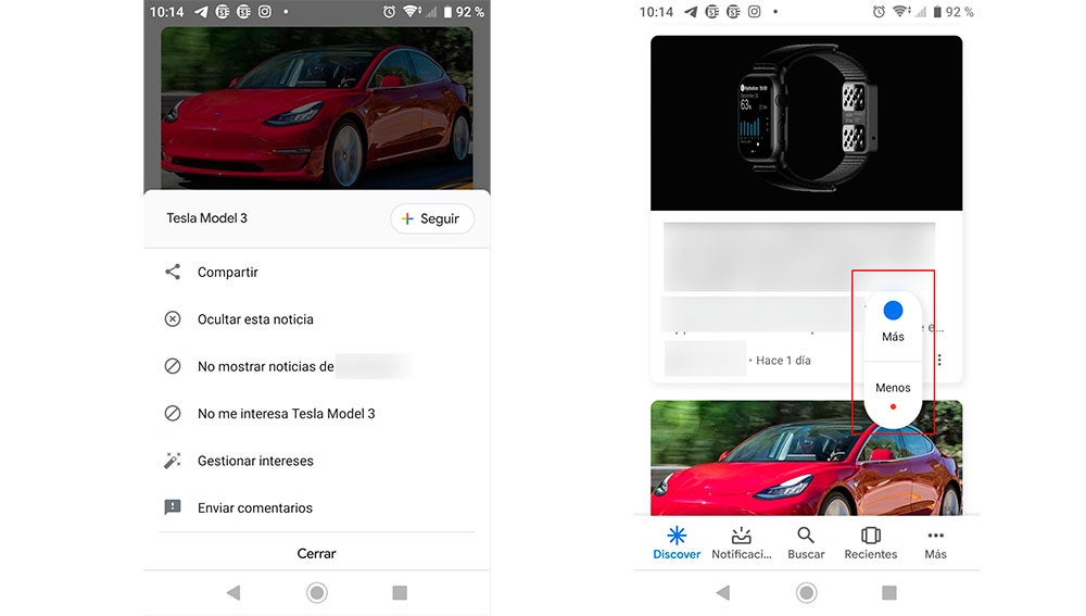 Desde aquí podemos elegir dejar de ver spoiler o qué contenidos nos gustan más