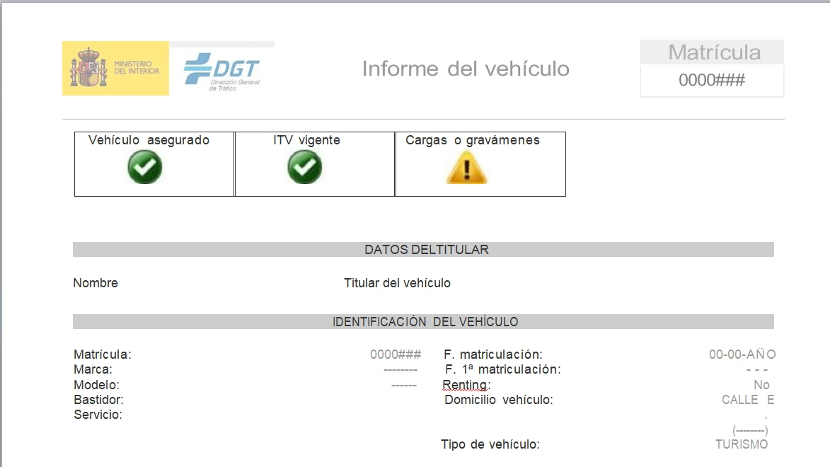 Informe de vehículo Informe de vehículo