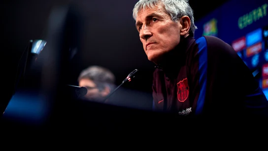 Quique Setién en la rueda de prensa Quique Setién en la rueda de prensa