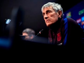 Quique Setién en la rueda de prensa Quique Setién en la rueda de prensa
