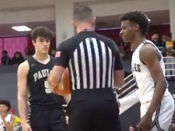 El hijo de LeBron James, en un partido de instituto. El hijo de LeBron James, en un partido de instituto.
