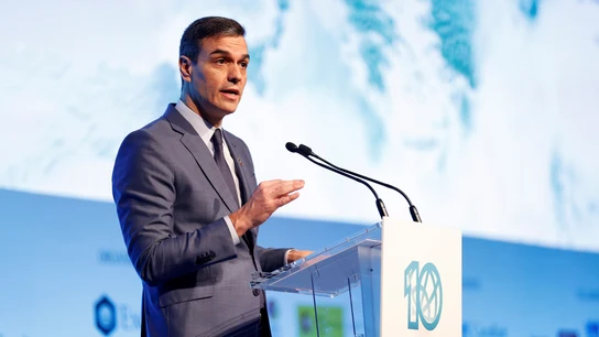 Pedro Sánchez durante su intervención en la inauguración del X Foro Exceltur Pedro Sánchez durante su intervención en la inauguración del X Foro Exceltur