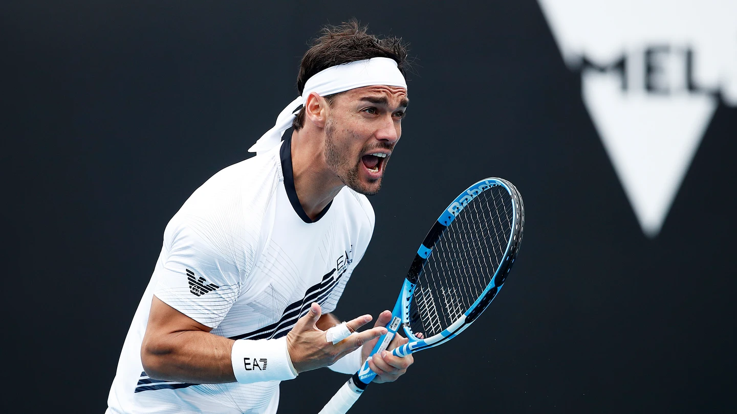 Fabio Fognini se desespera durante el partido contra Opelka Fabio Fognini se desespera durante el partido contra Opelka