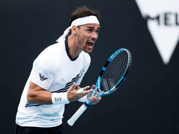 Fabio Fognini se desespera durante el partido contra Opelka Fabio Fognini se desespera durante el partido contra Opelka