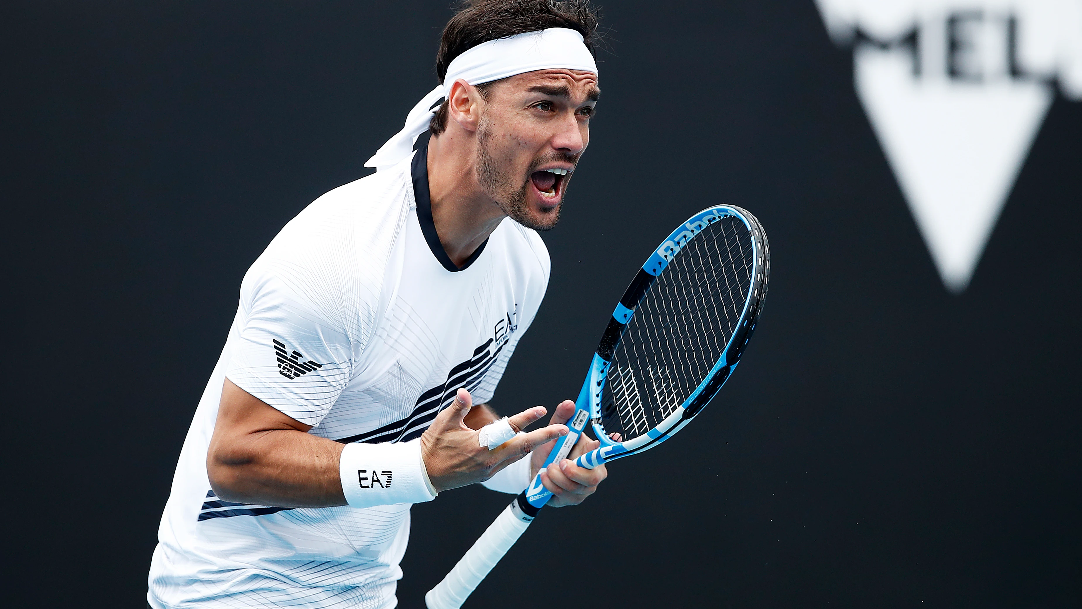 Fabio Fognini se desespera durante el partido contra Opelka