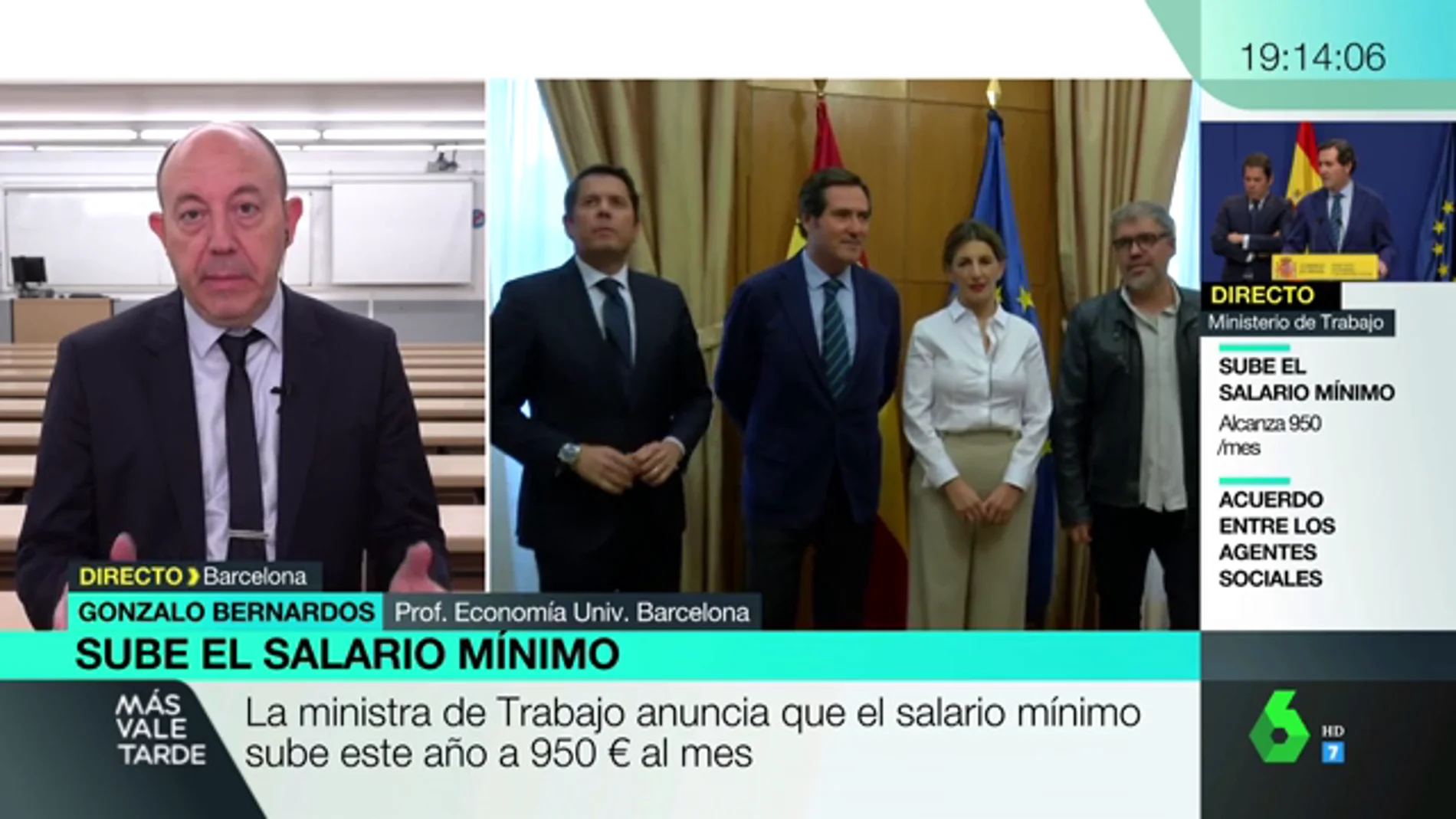 Gonzalo Bernardos, la subida del salario mínimo: "Nos lo merecemos después de tantos años de penurias"