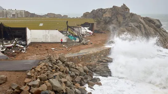 Aspecto del puerto de Palamós Borrasca Gloria