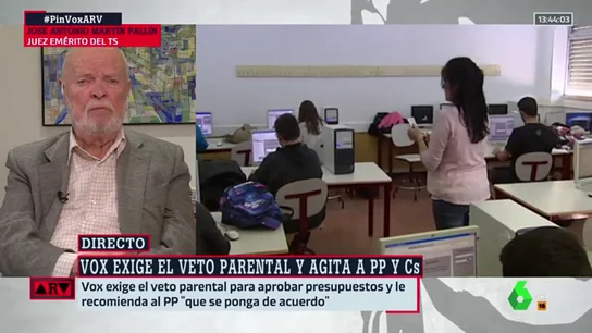 José Antonio Martín Pallín responde a Vox por su veto parental: "Deberían leerse la Declaración Universal de Derechos Humanos" José Antonio Martín Pallín responde a Vox por su veto parental: "Deberían leerse la Declaración Universal de Derechos Humanos"