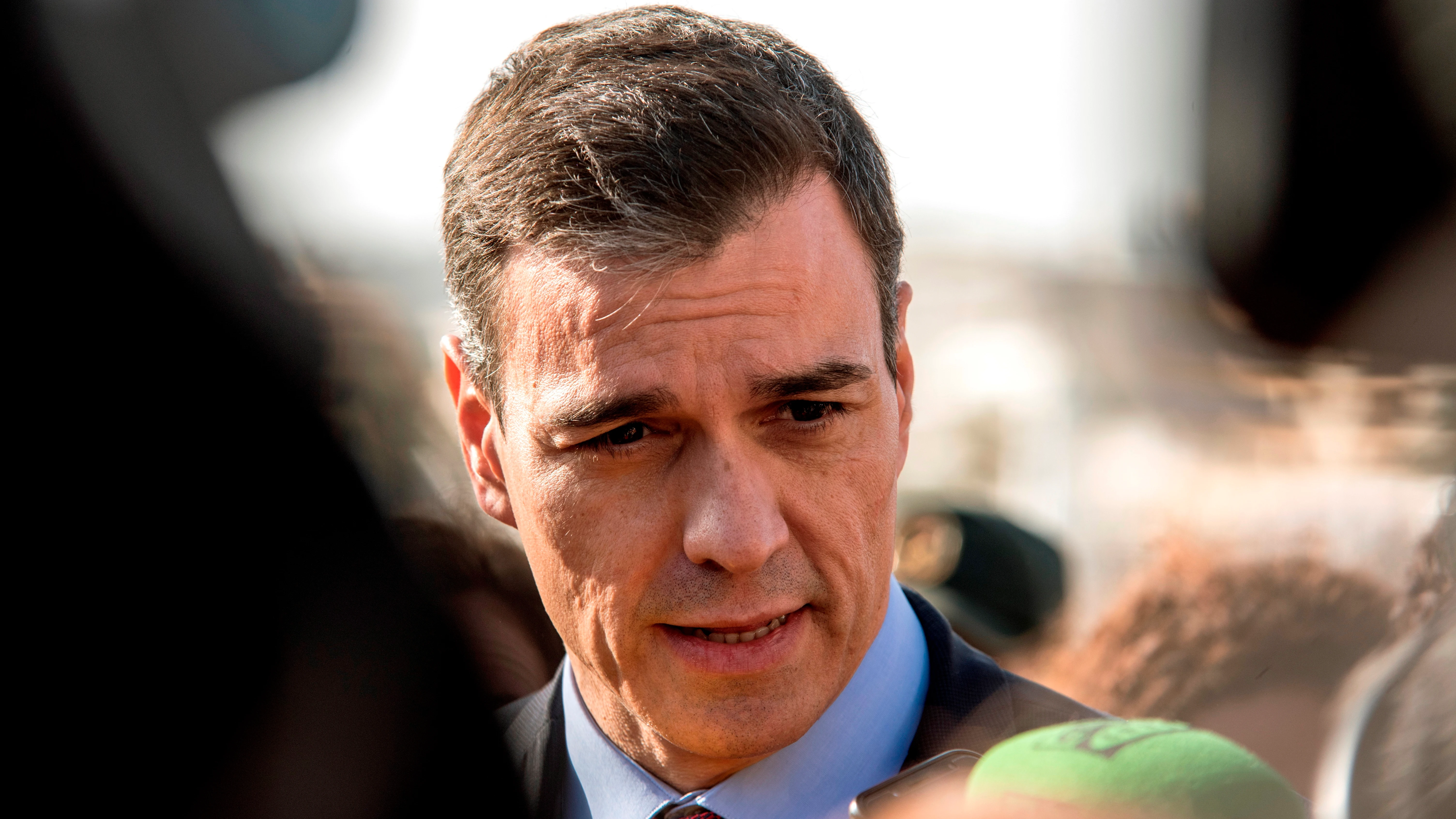 Pedro Sánchez durante su visita a Mallorca para valorar los efectos del temporal