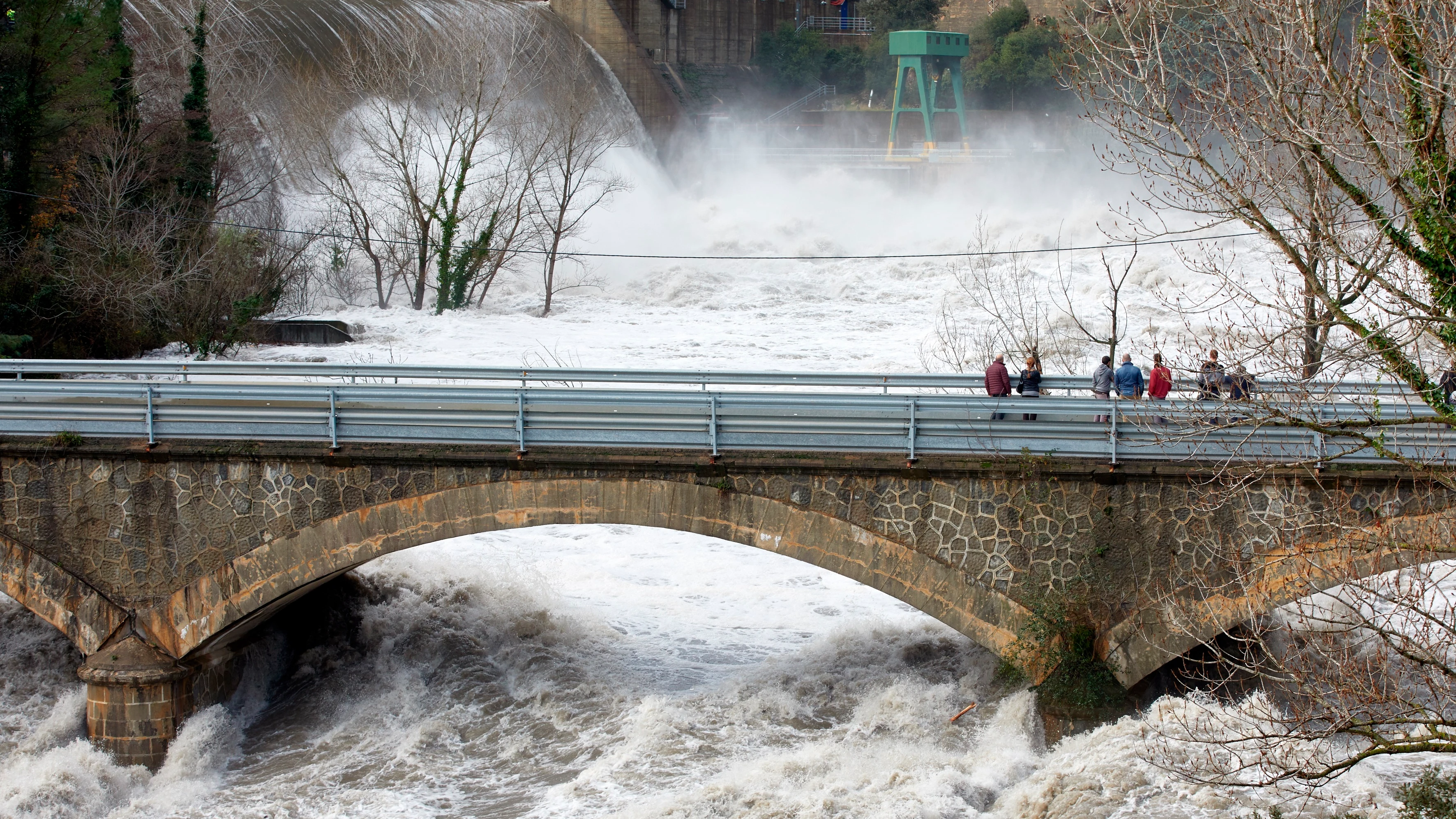 El río Ter, a su paso por la presa del Pasteral en el municipio de La Cellera de Ter (Girona)