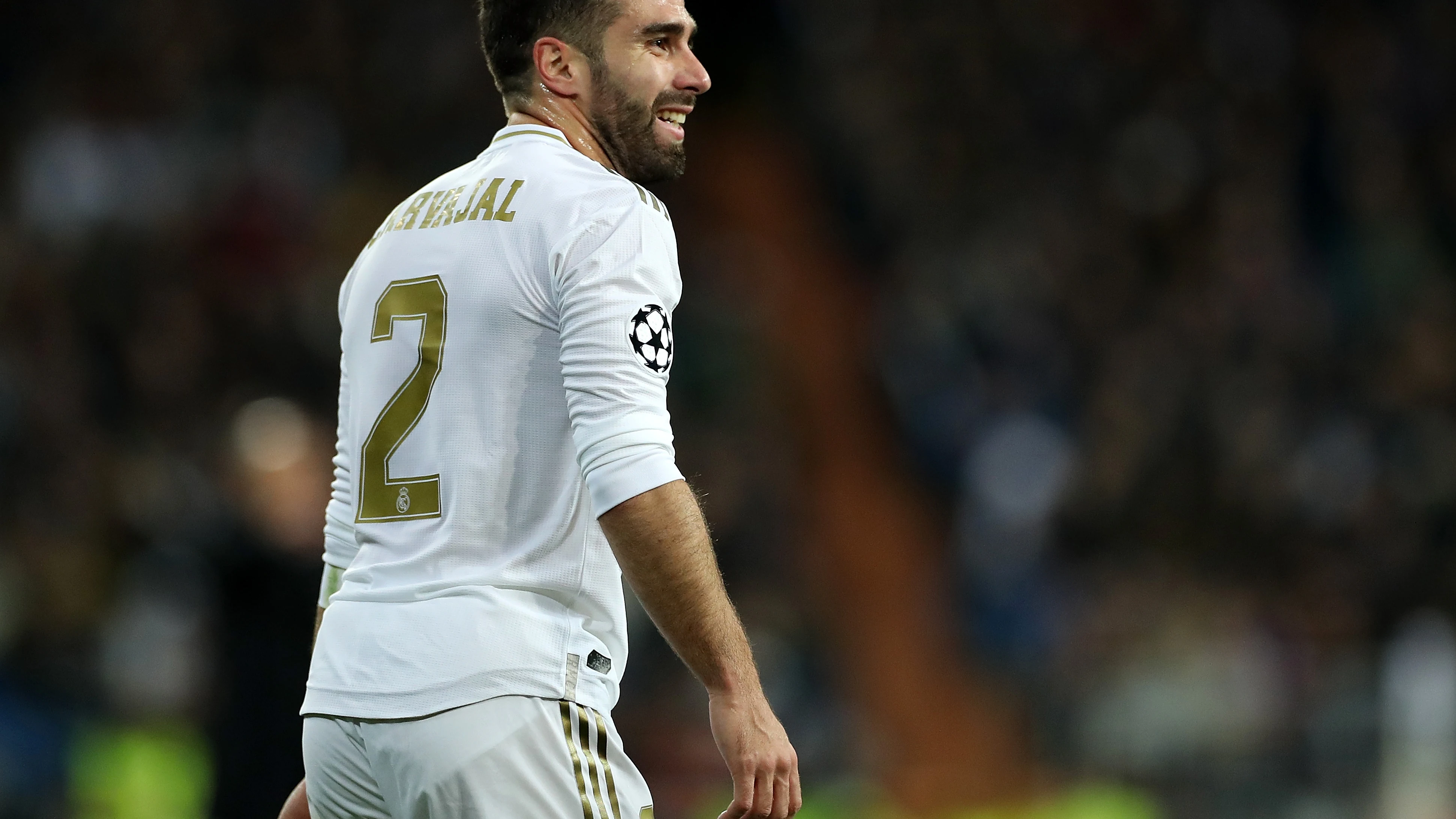 Dani Carvajal, en un partido con el Real Madrid.