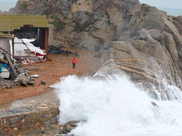 Aspecto del puerto de Palamós gravemente afectado por la borrasca Aspecto del puerto de Palamós gravemente afectado por la borrasca