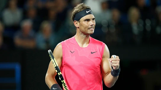 Rafa Nadal celebra un punto contra Delbonis Rafa Nadal celebra un punto contra Delbonis