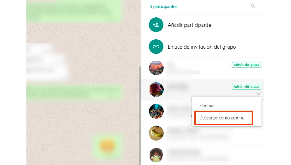 Descartando a un administrador