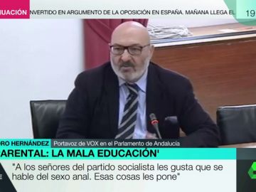 Alejandro Hernández, portavoz de Vox en Andalucía: "A los señores del PSOE les gusta que se hable del sexo anal. Les pone" Alejandro Hernández, portavoz de Vox en Andalucía: "A los señores del PSOE les gusta que se hable del sexo anal. Les pone"