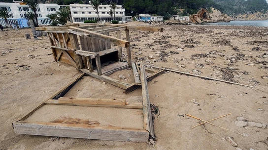 Vista general de una zona afectadas por el temporal en Ibiza, en Port de Sant Miquel Vista general de una zona afectadas por el temporal en Ibiza, en Port de Sant Miquel