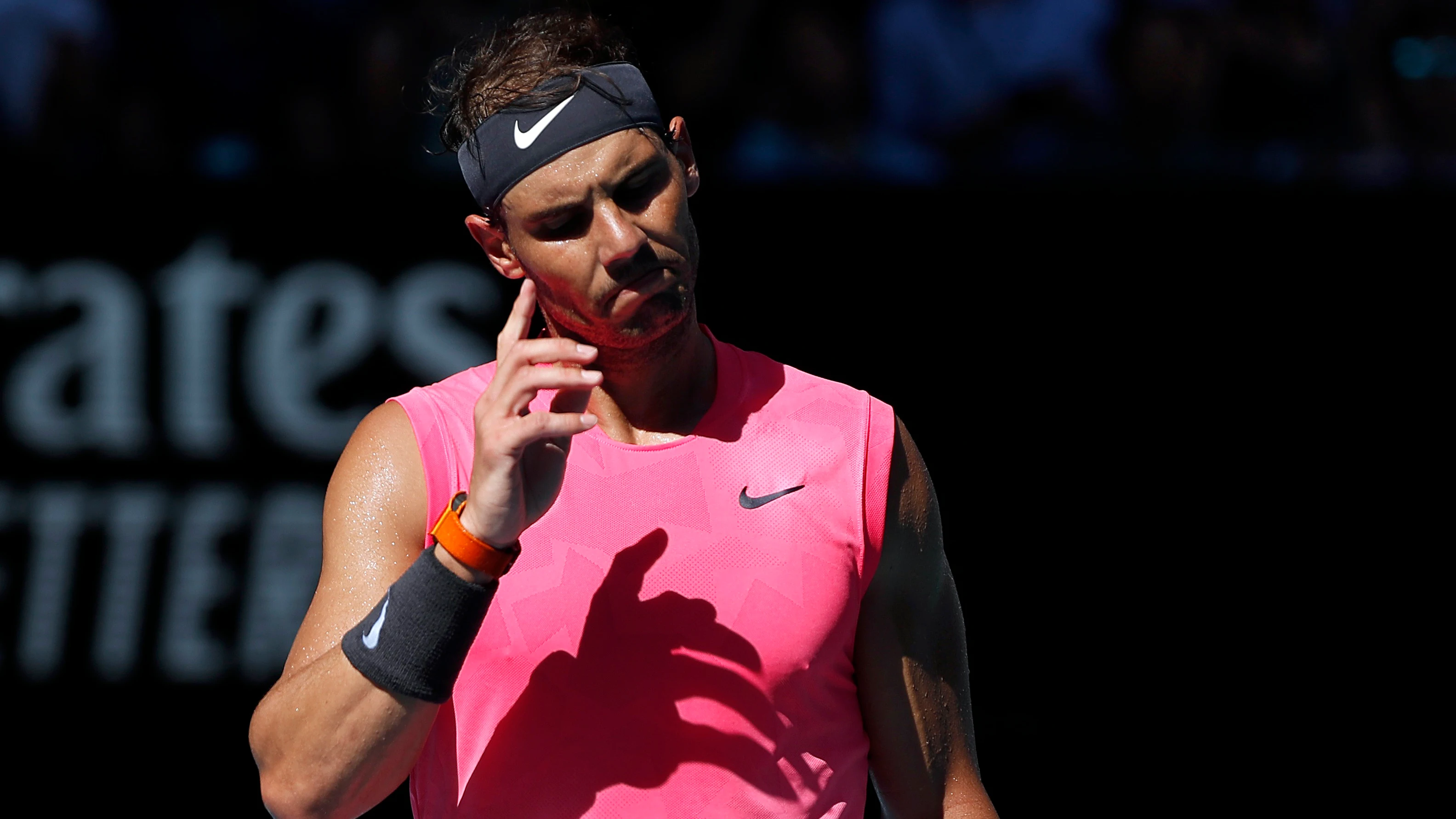 Rafa Nadal, durante su partido contra Carreño