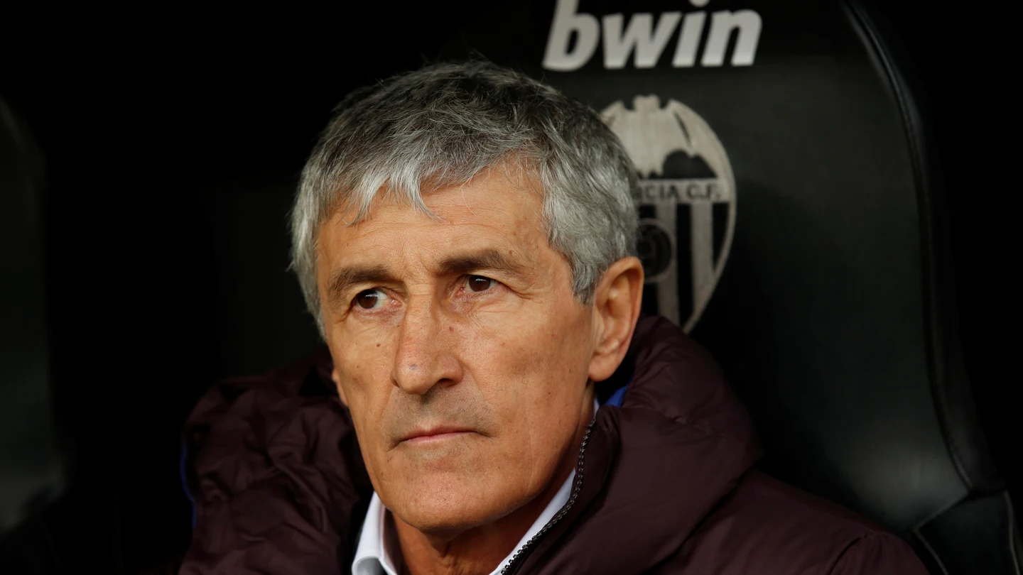 Quique Setién, durante el partido contra el Valencia Quique Setién, durante el partido contra el Valencia