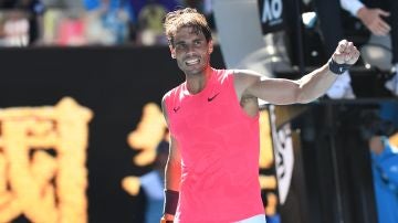 Rafa Nadal celebra su triunfo ante Carreño