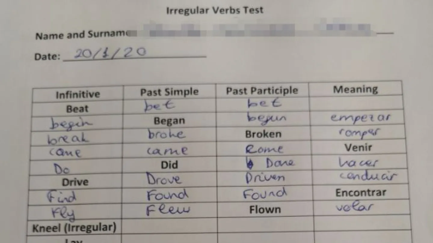 La pregunta del examen de inglés que se ha viralizado en redes La pregunta del examen de inglés que se ha viralizado en redes