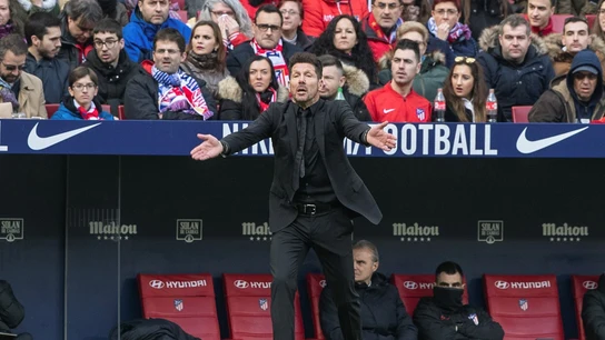 Simeone, en el partido contra el Leganés. Simeone, en el partido contra el Leganés.