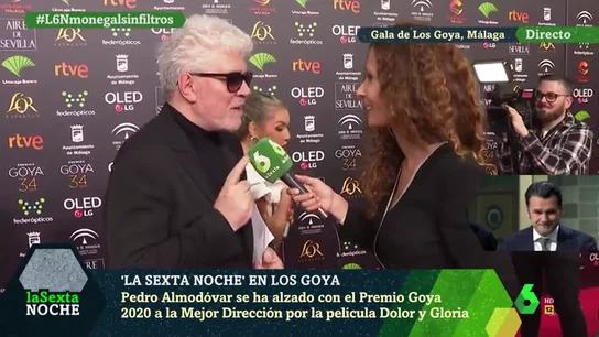 Pedro Almodóvar, a laSexta Noche: "Mi corazón y mis ojos están con vosotros cada sábado" Pedro Almodóvar, a laSexta Noche: "Mi corazón y mis ojos están con vosotros cada sábado"