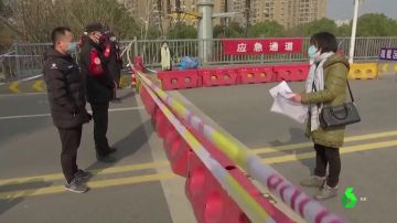 Una madre suplica ayuda en un puesto policial para su hija enferma de leucemia ante el colapso de hospitales en China por el coronavirus