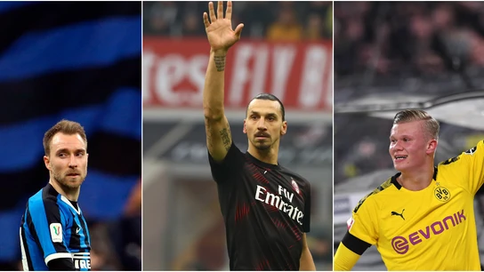 Eriksen, Ibrahimovic y Haland Eriksen, Ibrahimovic y Haland