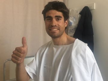 Imagen de Mikel Landa en el hospital tras ser atropellado por un turismo Imagen de Mikel Landa en el hospital tras ser atropellado por un turismo