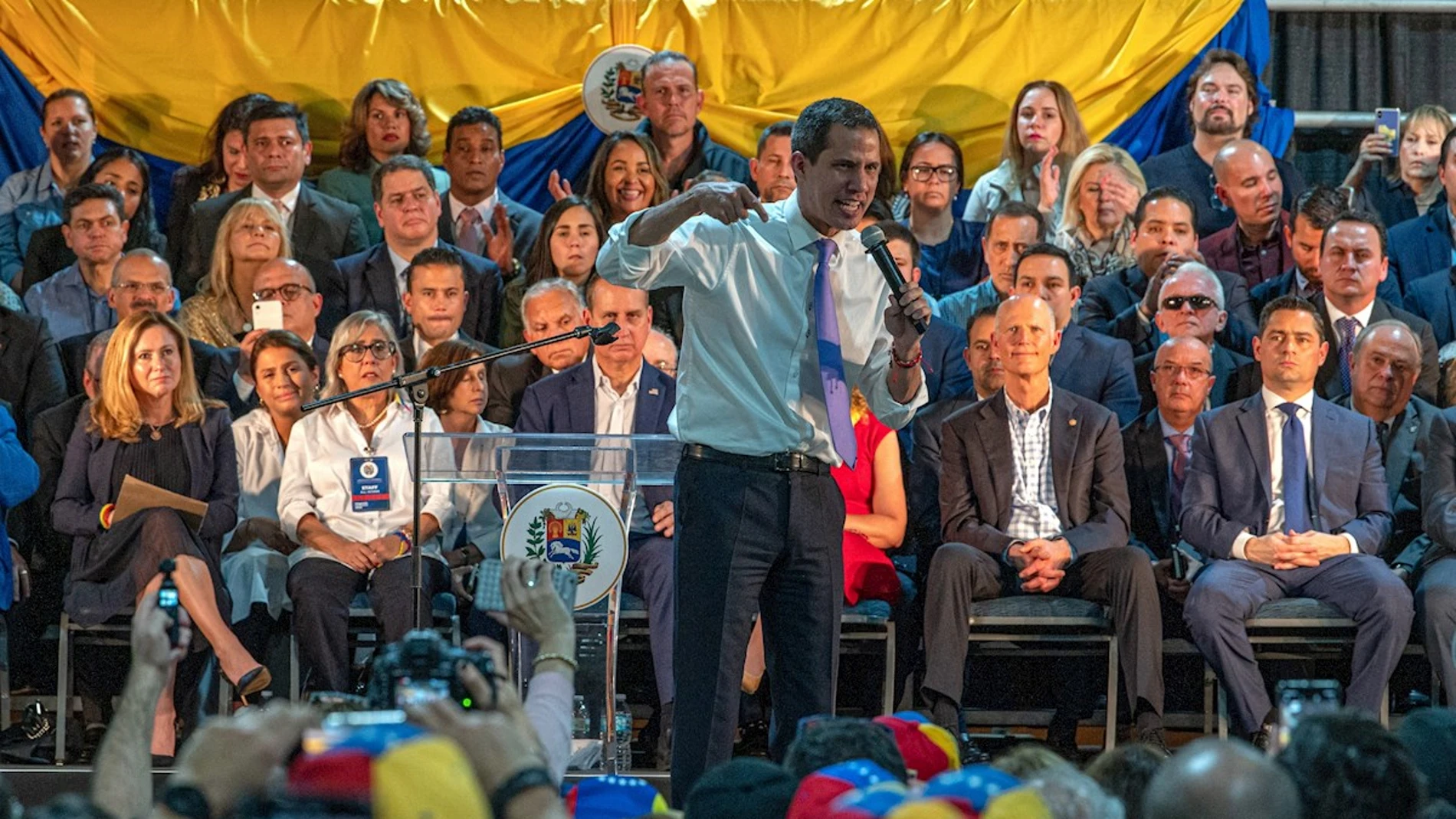 Juan Guaidó en un acto en Miami