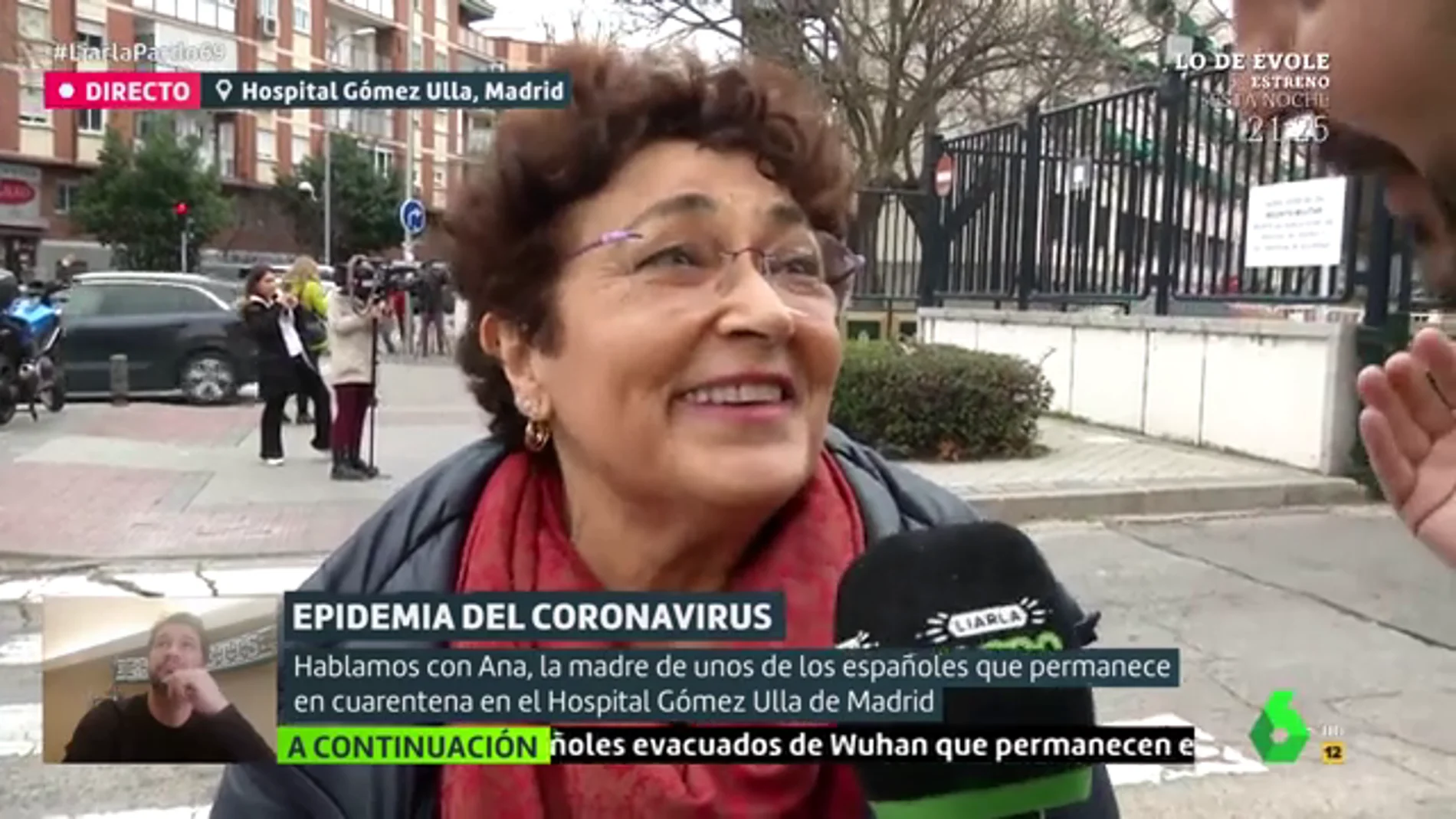 Ana, la madre de uno de los españoles en cuarentena en el Hospital Gómez Ulla de Madrid