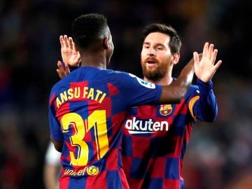 Ansu Fati y Leo Messi Ansu Fati y Leo Messi