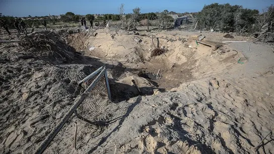 Imagen de la ciudad de Rafah, al sur de Gaza, tras uno e los ataques aéreos israelí. Imagen de la ciudad de Rafah, al sur de Gaza, tras uno e los ataques aéreos israelí.