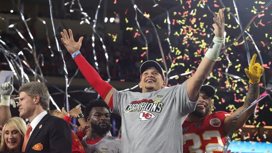 Mahomes celebra el triunfo en la Super Bowl 2020 Mahomes celebra el triunfo en la Super Bowl 2020