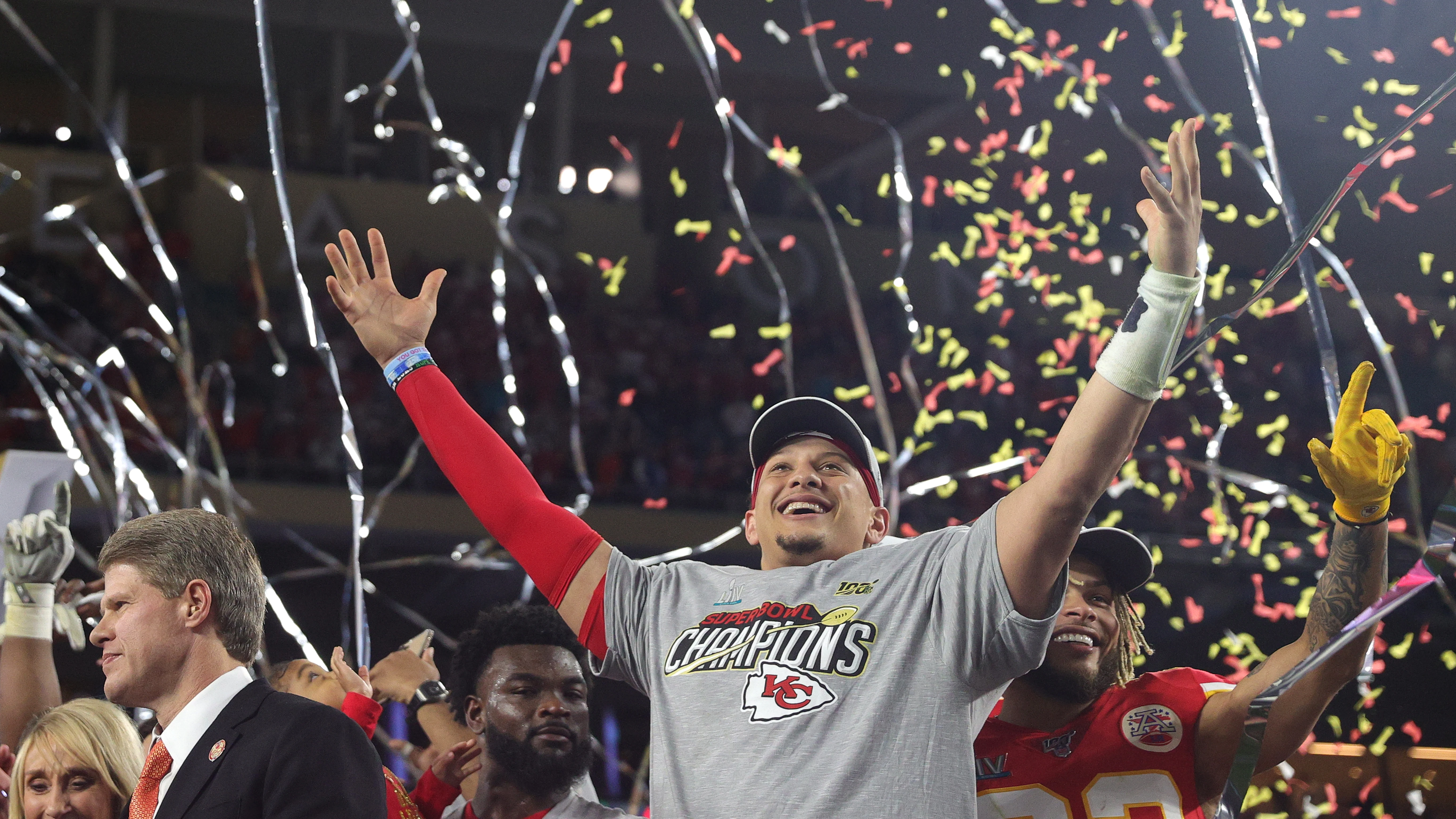 Mahomes celebra el triunfo en la Super Bowl 2020